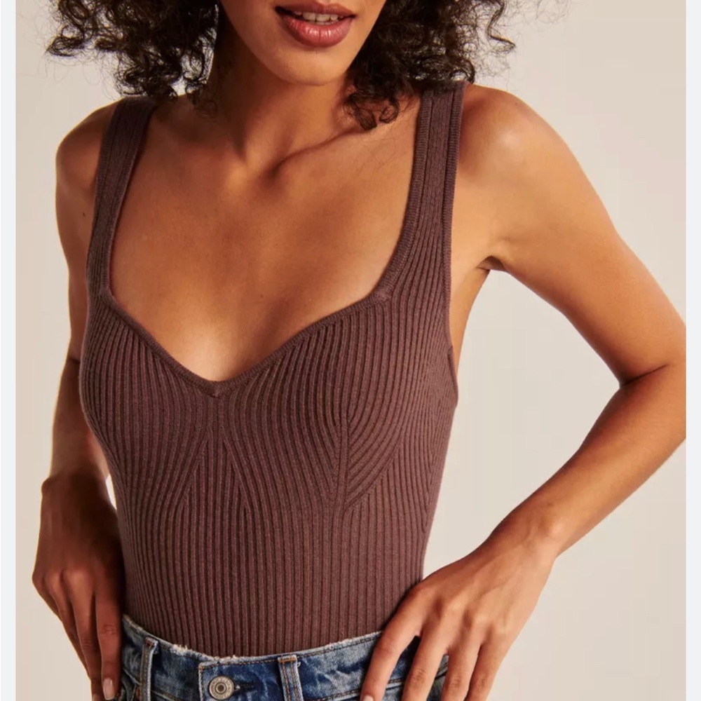Abercrombie Sweetheart Ribbed Tank Bodysuit - Small